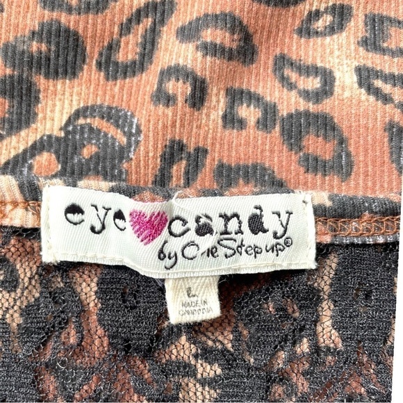 Eye Candy Tank Top, Size L, Skulls, Animal Print, And Black Lace. No Stains, EUC - Picture 4 of 5
